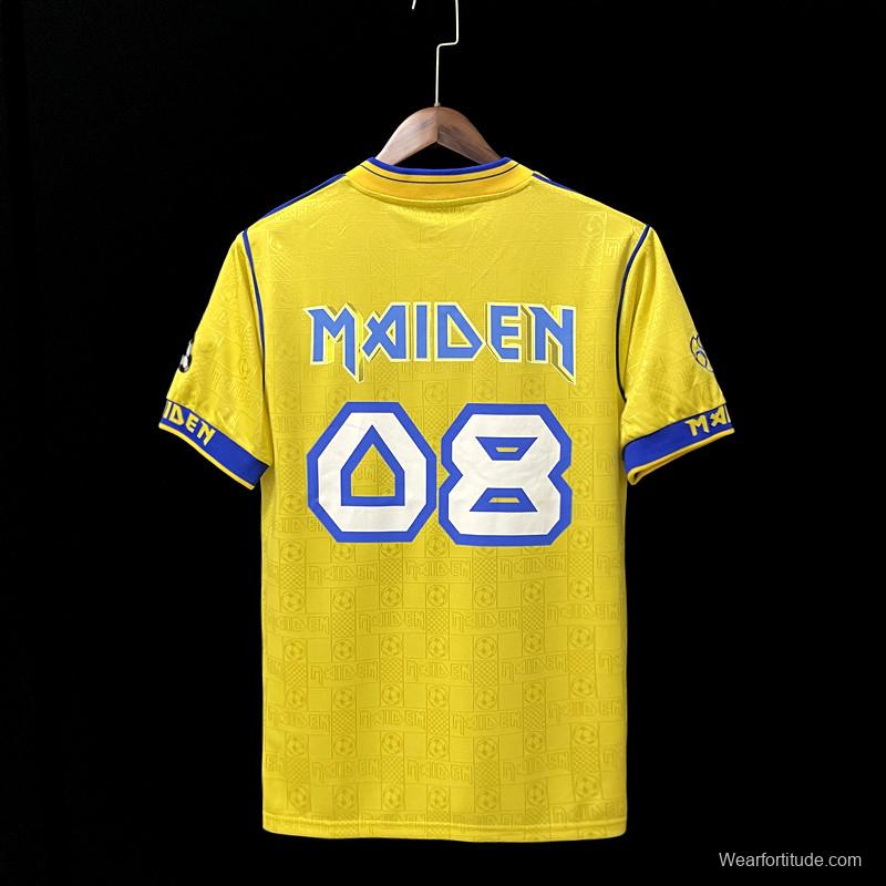 Retro 2008 West Ham Iron Maiden Yellow Jersey