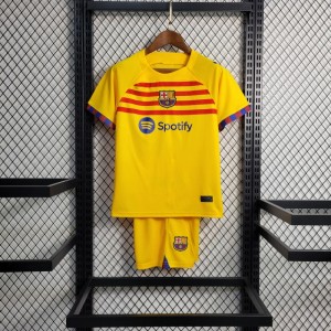 23-24 Kids Barcelona Forth Yellow Jersey Size 18-28