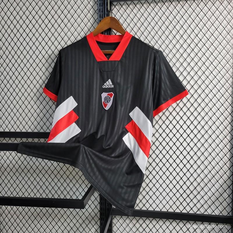 23-24 River Plate Icon Black Jersey With Embroidery Logo