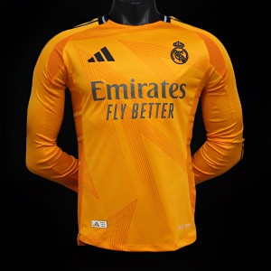 Player Version 24/25 Real Madrid Away Orange Long Sleeve Jersey